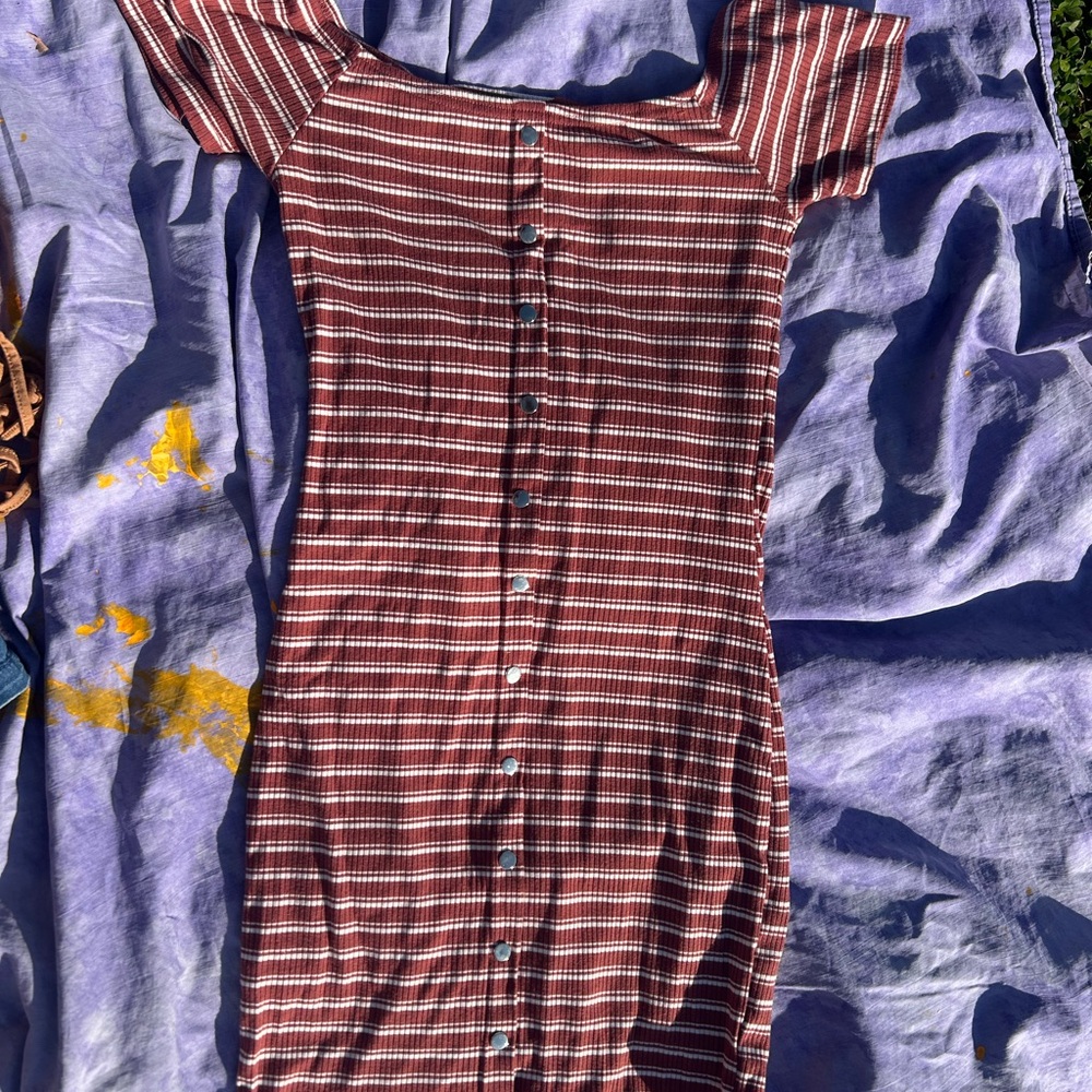 Striped Button-Down Dress